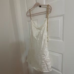 SOFIA MINI DRESS - PEARL SILK